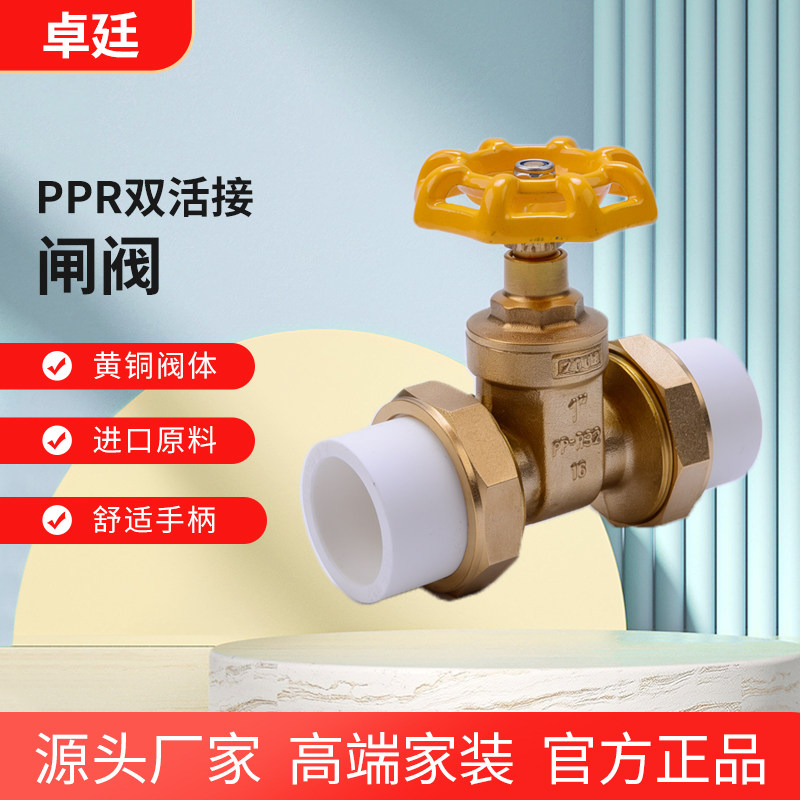 卓廷PPR全铜双活接截止闸阀