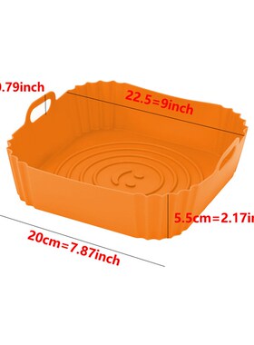 22cm Silicone Air Fryers Oven Baking Tray Pizza Fried Chicke