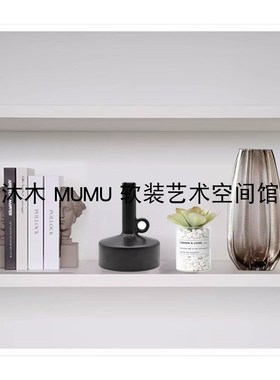 样板间书房现代家居简约软装饰品书挡创意陶瓷玻璃摆件组合陈设品