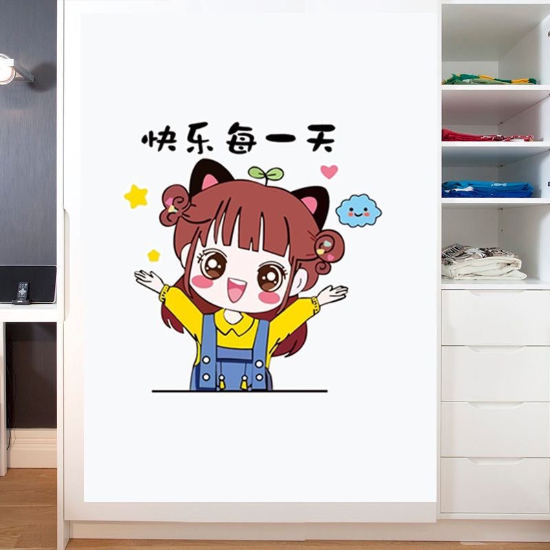 可爱门贴墙贴遮丑k补洞贴纸自粘y房间门上墙面布置贴画装饰玻璃门