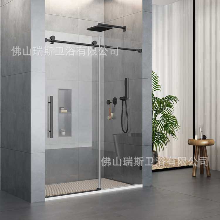 sliding showe door 欧盟ce认证不锈钢淋浴房 一字推拉淋浴隔断