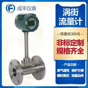 成丰仪表涡街流量计带温压补偿厂家304材质测蒸汽气体液体高精度