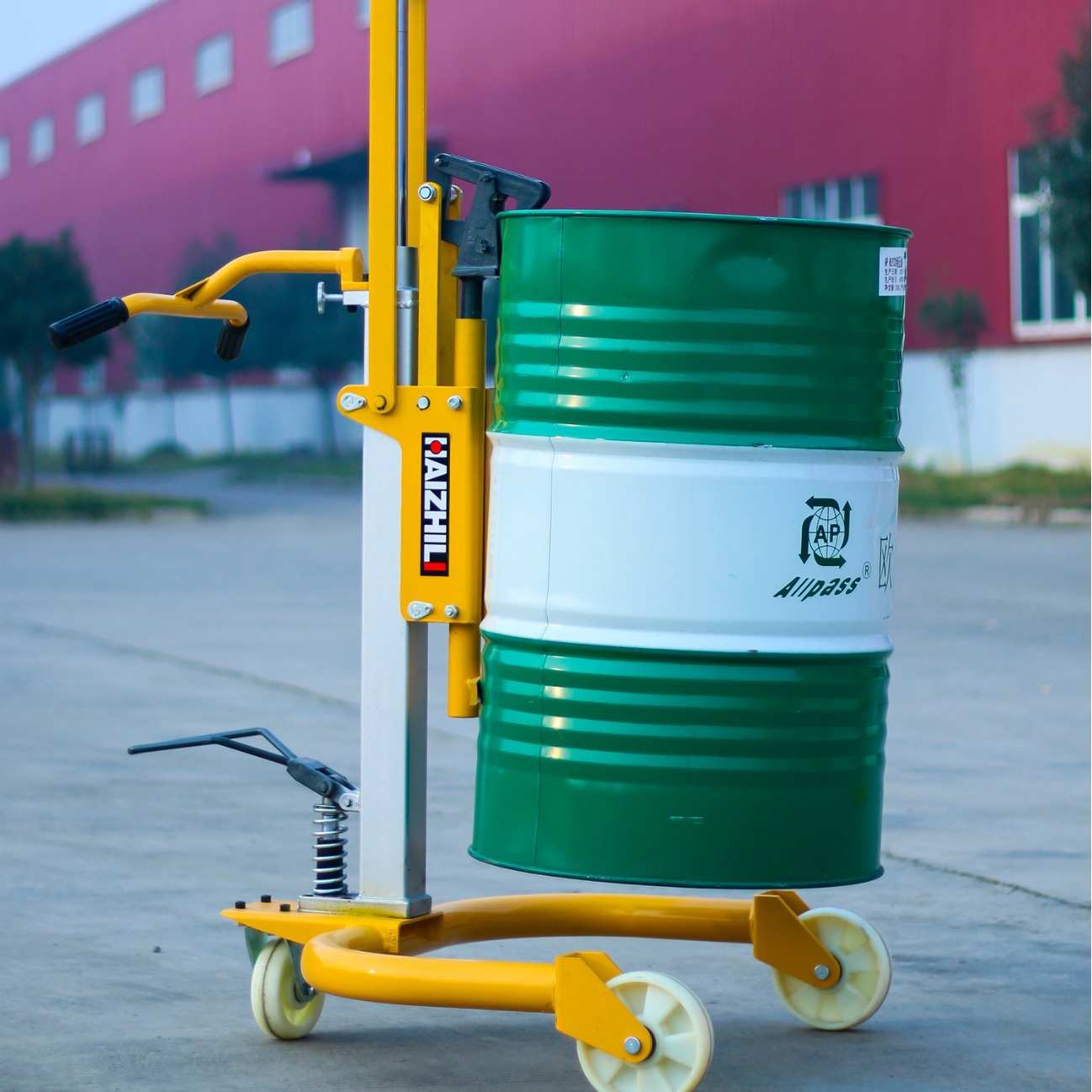手动油桶搬运车COY0.3A液压手推车300KG海之力铁桶夹胶桶重型加厚