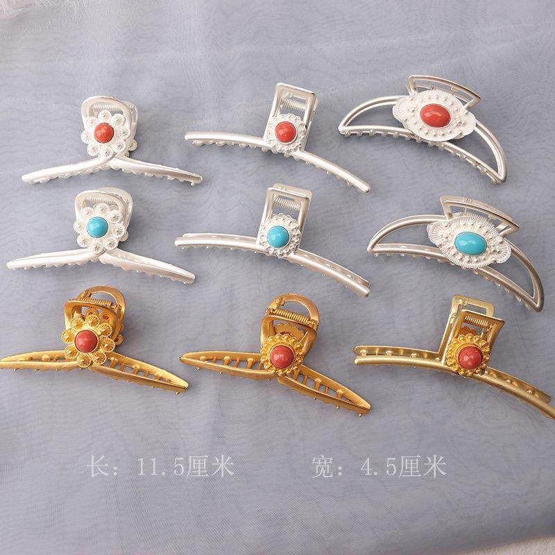 藏族蒙古族民族风头饰夹头发仿金仿银合金发夹抓发夹,饰品/流行首饰/时尚饰品新,民族风发饰,淘宝优惠券,粉丝福利购,淘宝优惠卷