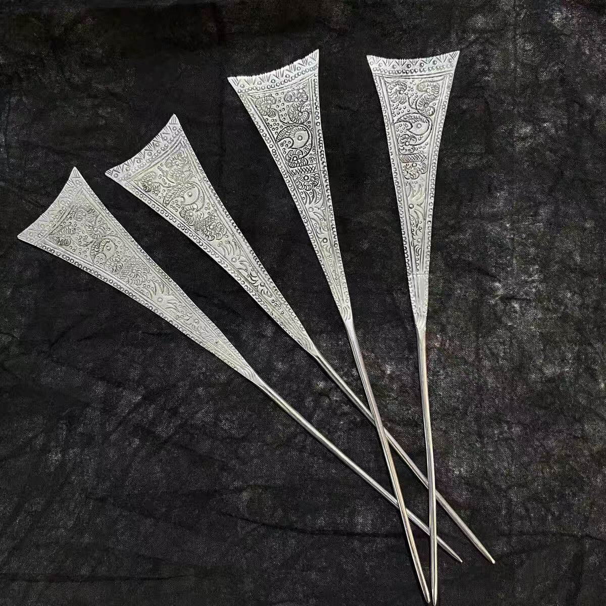 贵州民族风苗银发簪仿古做旧古风盘发头饰古装古代汉服发簪步摇