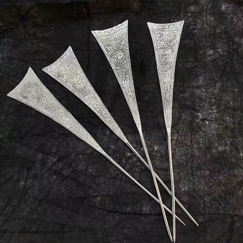 贵州民族风苗银仿古步摇发簪