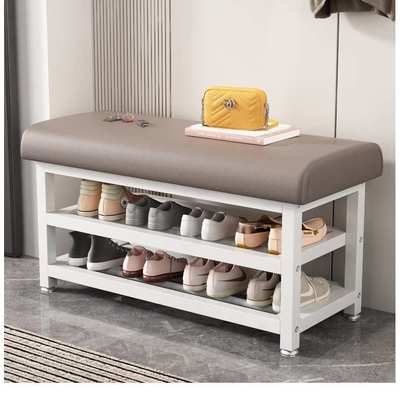 门口家用轻奢换鞋凳多功能一体入户穿鞋凳金属鞋架长条软垫大凳子