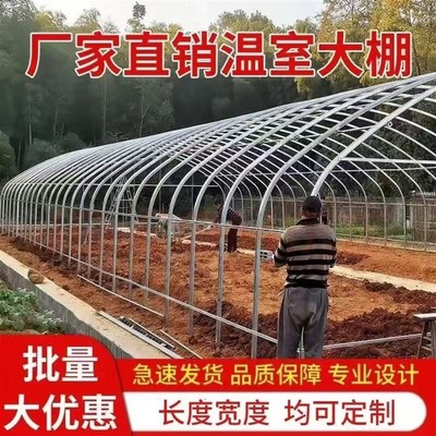温室大棚骨架钢管全套支架拱杆养殖蔬菜大棚连体连栋棚椭圆管定制