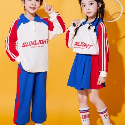 儿童啦啦队演出服秋季小学生运动会开幕式团体表演服装幼儿园班服