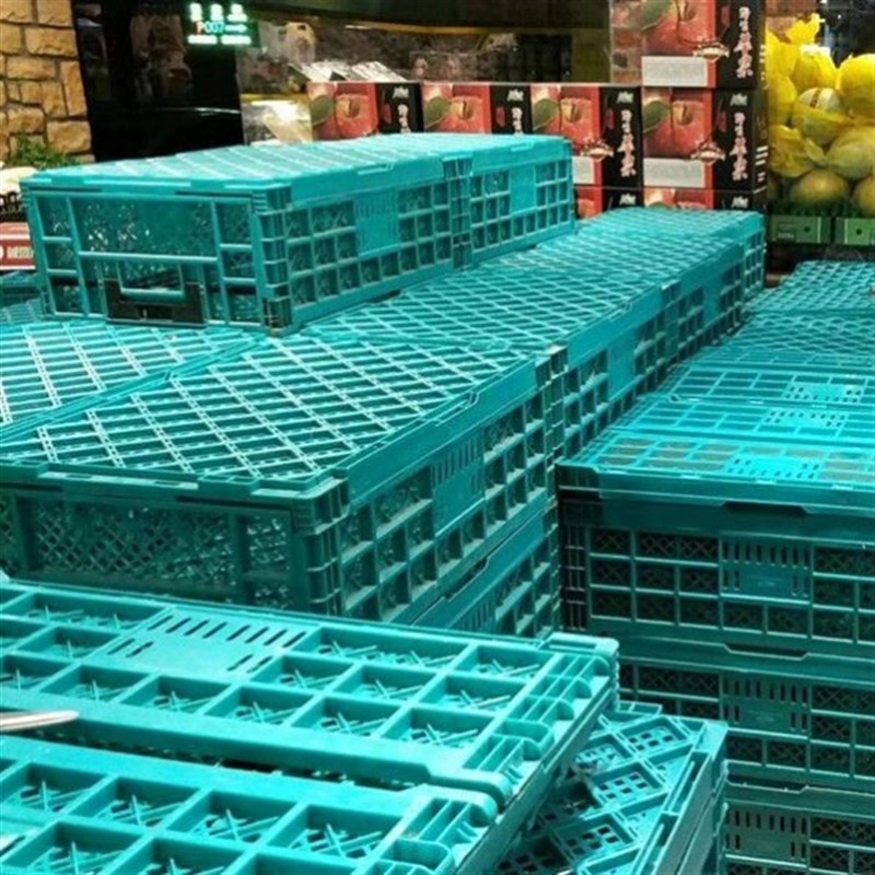 塑料摺叠筐水果筐蔬菜筐摺叠周转箱框超市水果店展W示架货架货架