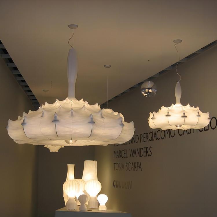 意大利简约客厅吊灯网红轻奢日式复古别墅卧室餐厅蚕丝led侘寂风