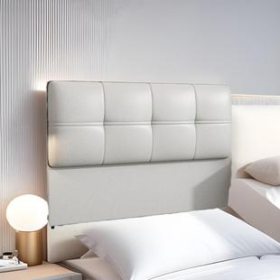 落地床头单买现代简约实木双人家用靠背板科技布可床头软包