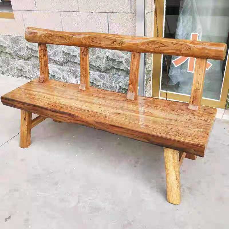 老榆木排椅复古风化老门板沙发长条椅靠背椅子田园餐椅榆木椅子
