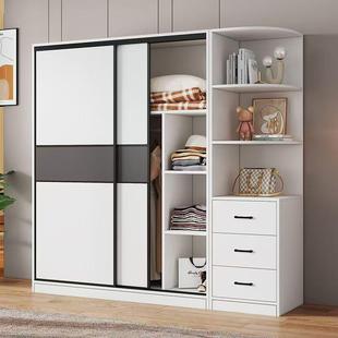 衣柜家用卧室实木现代简约收纳置物柜出租房用经济型储物大挂衣橱