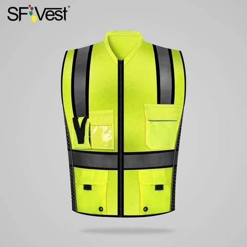 SFVest反光背心建筑施工交通安全马甲荧光反光衣服