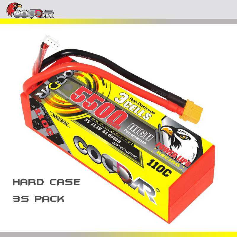 鹰氪CODDAR 5500mAh 3S 11.1V 110C RC车模遥控1/8硬壳锂电池