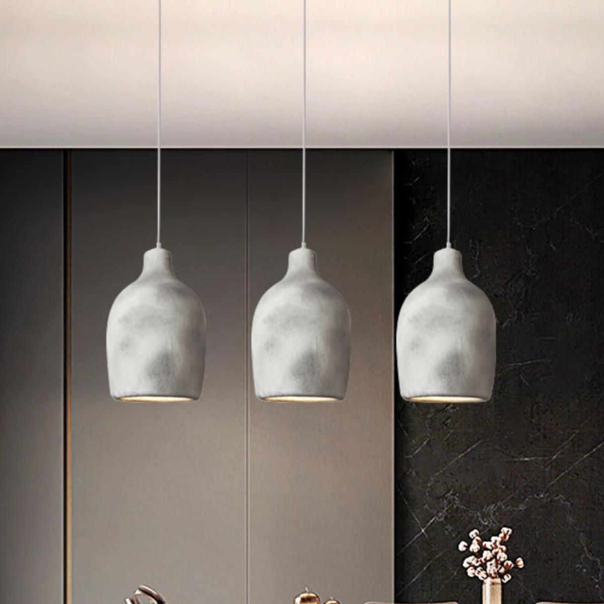 侘寂风吊灯卧室床头灯微水泥日式民宿餐厅灯奶油风艺术设计师灯具