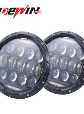 跨境7寸牧马人大灯13珠全圆双光透镜远近一体车灯超亮汽车ledX20