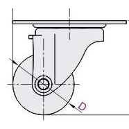 CRB11 负载350KG D50 2寸低重心活动轮 怡合达
