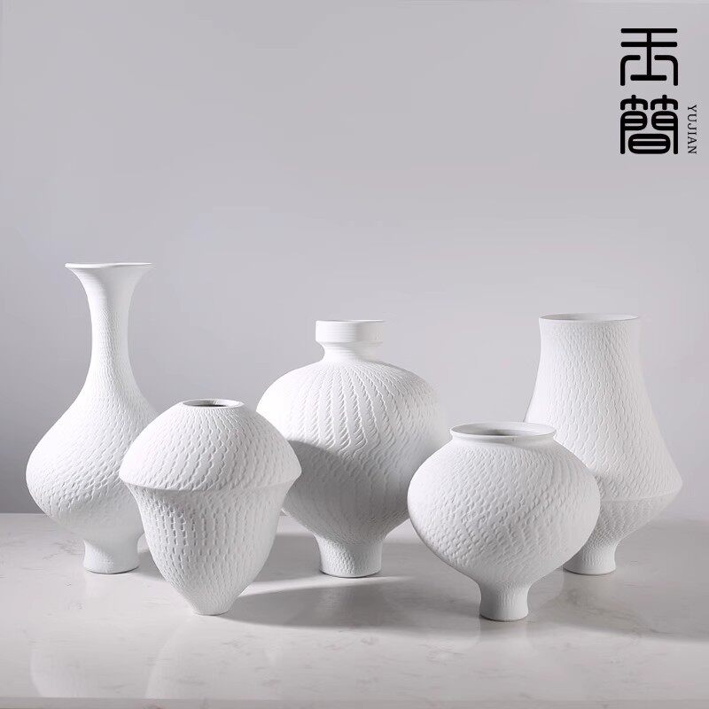 现代简约陶瓷花瓶花器摆件玄关售楼处样板房民宿酒店家居软装品
