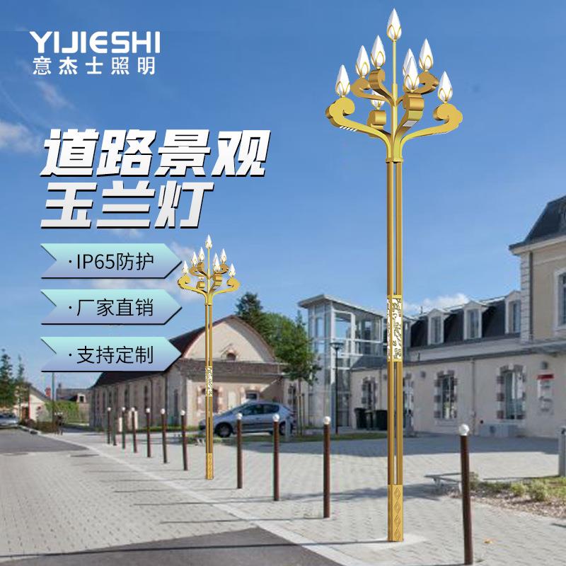 生产大型LED八叉九火玉兰灯市政城市道路广场特色玉兰灯