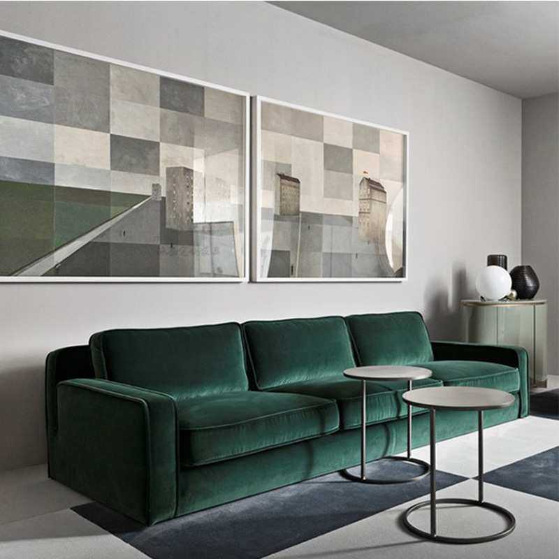 北欧后现代创意直排休闲三人沙发意式网红轻奢小户型单人双人沙发