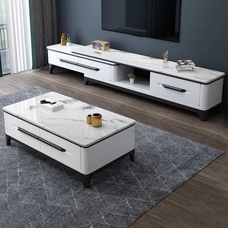 电视柜茶几烤漆大理石岩板石客厅家具组合简约现代组装大中小户型