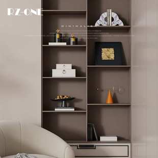 匠十三 现代新中式客厅展示柜酒柜壁龛茶室禅意书柜开放格摆件