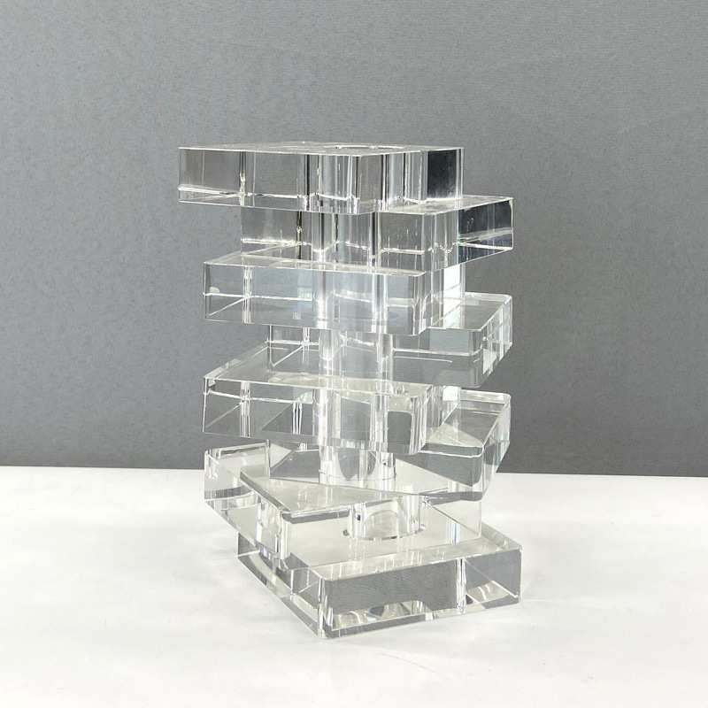 现代简约水晶花瓶摆件家居客厅花器软装饰品电视柜创意透明花插瓶
