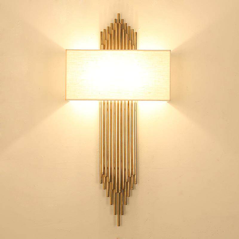 后现代创意个性复古设计师工程样板房北欧酒店装饰过道布艺墙壁灯