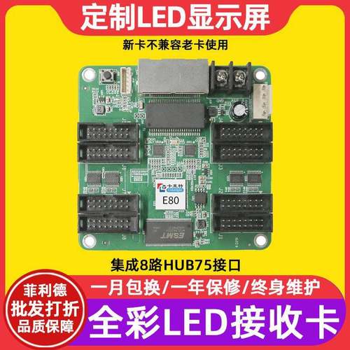 卡莱特E80全彩led显示屏接收卡室内大屏幕户外电子屏广告屏控制卡