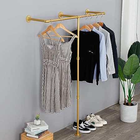 服装店展示架收纳架陈列架落地式上墙侧挂中岛铁艺水管挂衣架