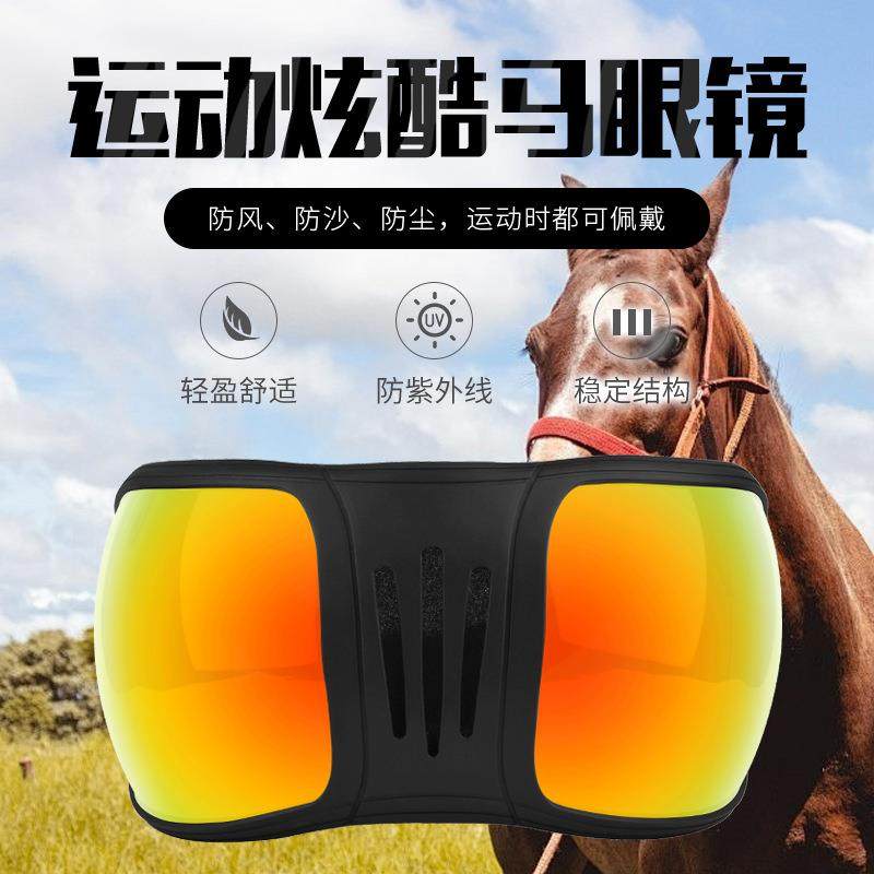 现货马护目镜大型宠物眼镜防紫外线防风沙马户外装备防护太阳镜