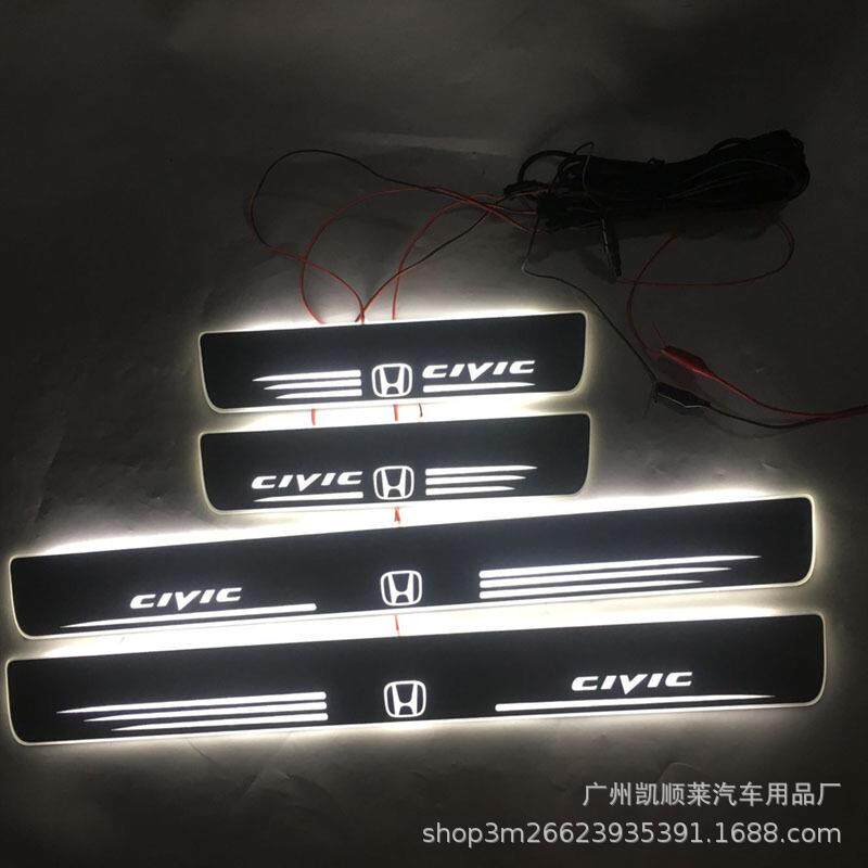 4片/适用于本田 CIVIC 思域 迎宾踏板 带LED灯门槛条思域改装