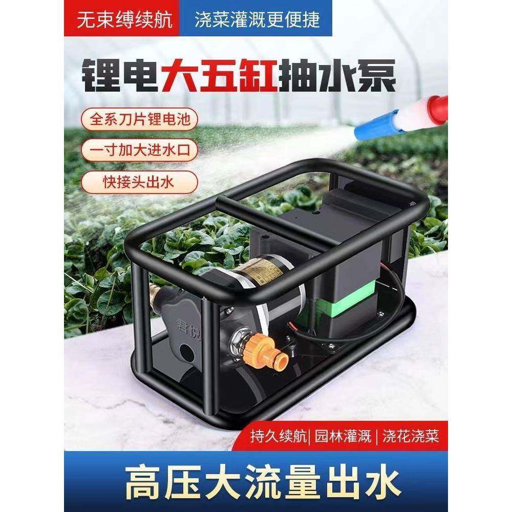 农用大功率充电式浇菜抽水泵锂电池浇菜神器农田灌溉浇水机抽水机