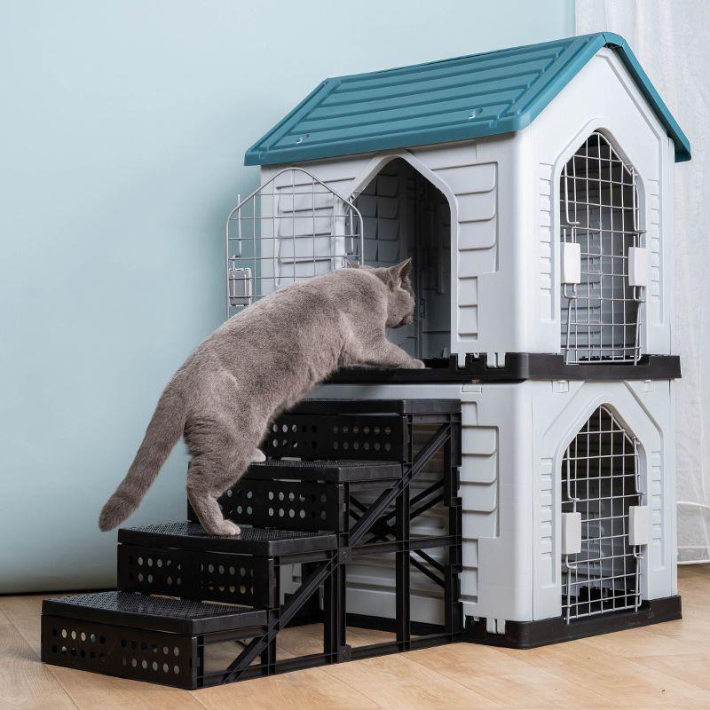宠物双层狗窝别墅猫狗室内户外两用狗屋小型犬冬季防寒保暖狗房子