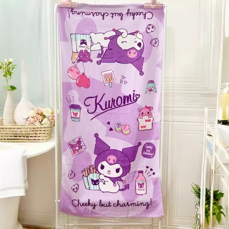 库洛米浴巾吸水棉浴巾女洗澡lujunni裹巾盖毯 酷洛米沙滩大毛巾