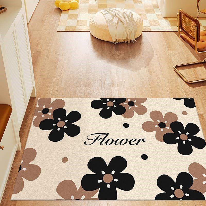 厂促法式花朵入户门地垫高感进门玄裁关门口脚垫PV打C可剪免级理