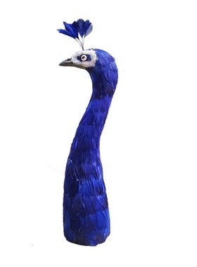 仿真羽毛孔雀头孔雀宴手抓饭水果宴摆盘婚宴餐桌道具孔雀头模型