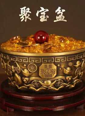 纯铜聚宝盆摆件招财聚财加厚守财盆五福铜碗家居店铺开业送人礼品