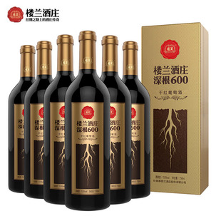 楼兰酒庄深根600干红葡萄酒13.5度750ml*6瓶赤霞珠整箱批发保正品
