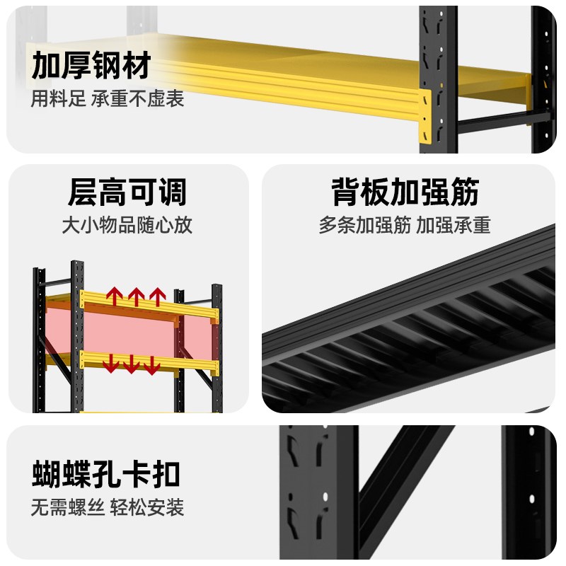 仓储货架多层置物架超强承重仓库重型货物架快递储物架家用铁架子