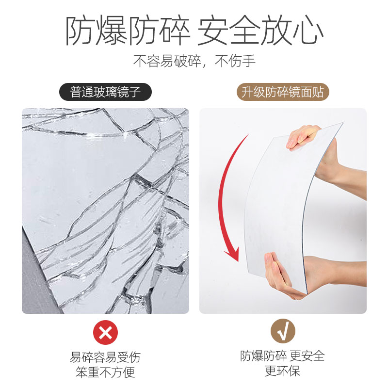 家用卧室门後全身全身镜压克力衣柜镜子学生宿舍贴墙自粘全身镜