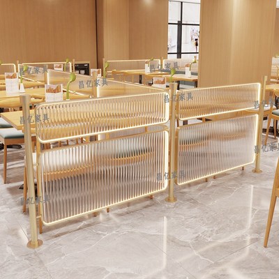 餐饮卡座屏风栏栅隔断火锅烧烤奶茶酒店过道中间遮挡围栏半墙挡板