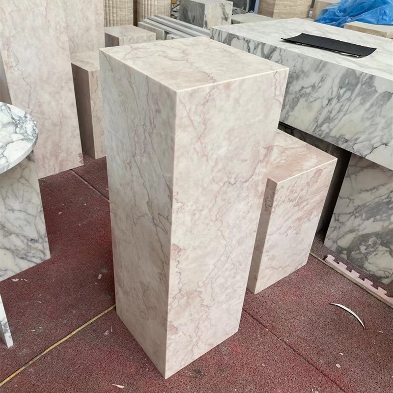 大理石立柱底座摆台摆件展示台玄关落地雕塑天然石材基座装饰石柱