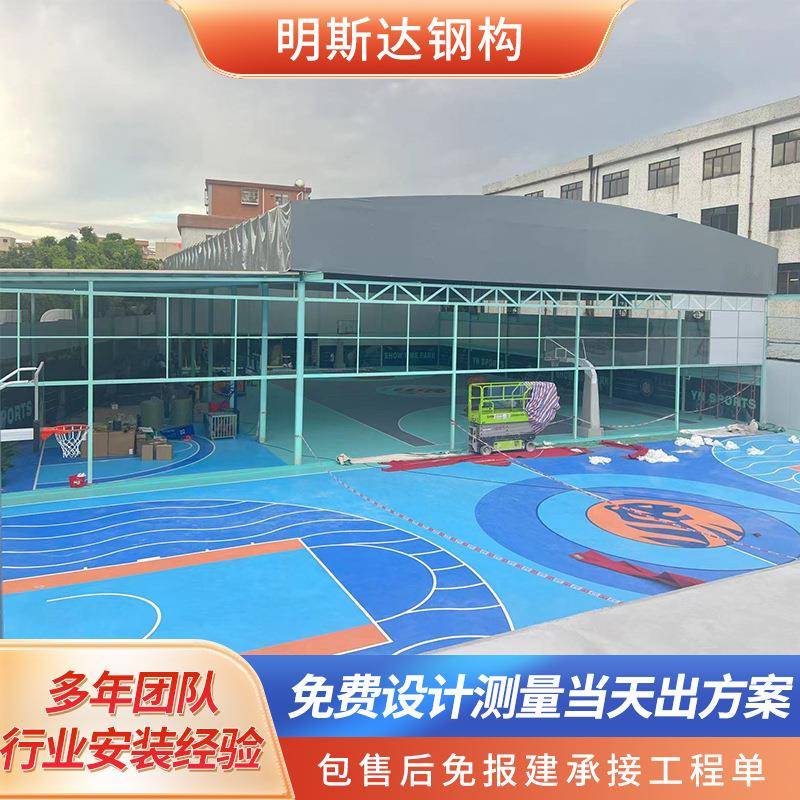 广东厂家篮球场电动折叠活动棚户外移动悬空轨道遮阳推拉棚遥控蓬