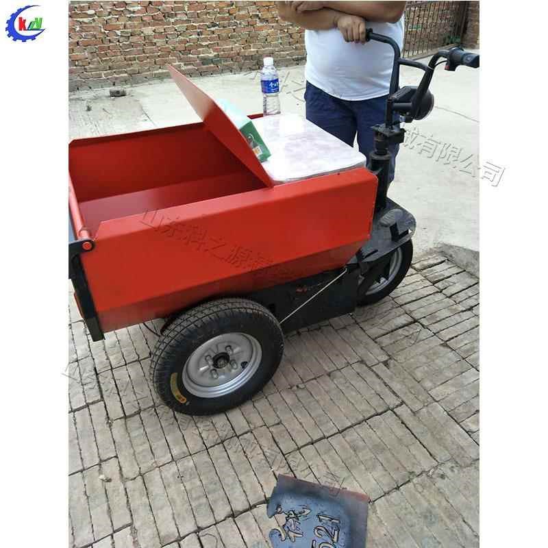 电动三轮灰斗车 建筑翻斗手推车 工程工地乘坐式平板斜斗工具车