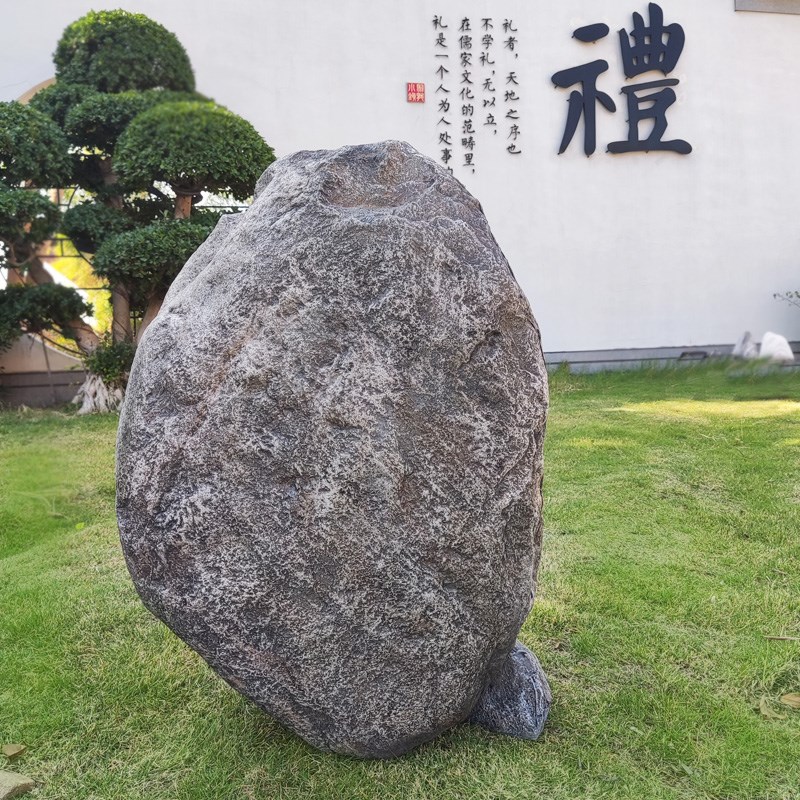 仿真泰山石敢当室外造景镇宅玻璃钢石头庭院转角补角摆件空心道具