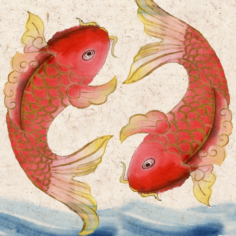 新中式锦鲤年年有余餐厅装饰画沙发背景墙画书房中国风布艺挂画图片