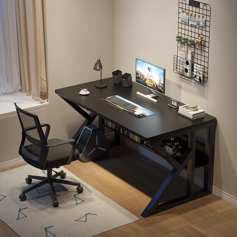 网吧电脑桌游戏办公桌椅网咖台式单人电竞桌椅一体工作室直播桌子